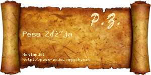 Pess Zója névjegykártya